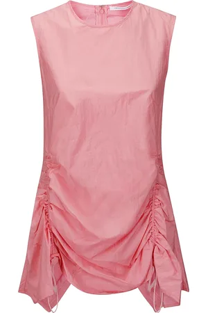 Cecilie Bahnsen Femme, Tops, Rose, Taille: 38 FR Taffeta Crew Neck Zip Top