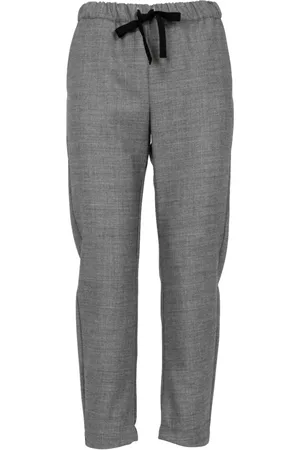 SEMICOUTURE Femme, Pantalons, Gris, Taille: 34 FR Pantalon Gris En Laine Cheville Longueur