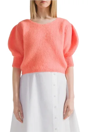 American Dreams Femme, Pulls, Rouge, Taille: 44 FR Pull en Alpaga Doux en Saumon