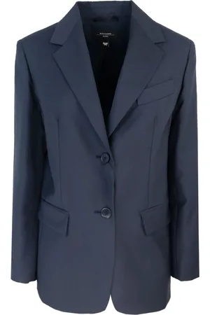 Max Mara Femme, Vestes, Bleu, Taille: 36 FR Veste Bleue en Laine Style Classique