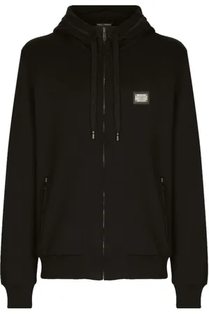 Dolce & Gabbana Homme, Sweatshirts et sweats à capuche, Noir, Taille: S Jersey Zip-up Sweat à capuche