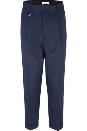 Paolo Pecora Homme, Pantalons, Bleu, Taille: M Pantalon Bleu Slim Plissé