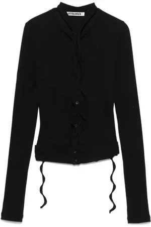 OTTOLINGER Femme, Pulls, Noir, Taille: 36 FR Pull Noir à Boutons