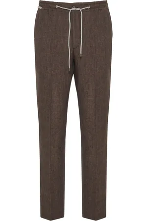 corneliani Homme, Pantalons, Brun, Taille: XL Pantalon en lin à cordon de serrage et poches
