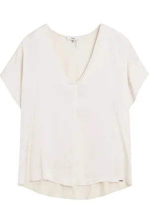 Cinque Femme, Blouses et Chemises, Blanc, Taille: 40 FR Haut fluide avec devant brillant