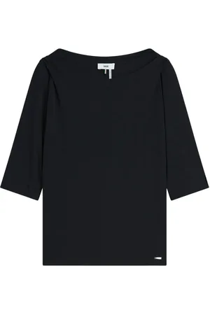 Cinque Femme, Tops, Bleu, Taille: 38 FR T-shirt classique à col bateau Loose Fit