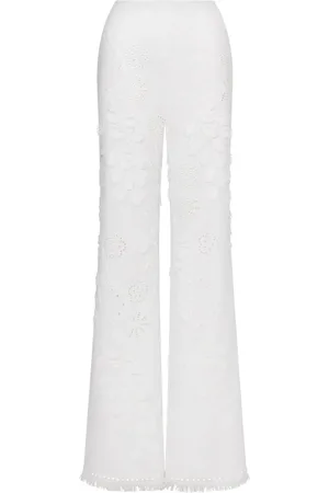 Alberta Ferretti Femme, Pantalons, Blanc, Taille: 38 FR Pantalon Bianco Mode Femme Ss25
