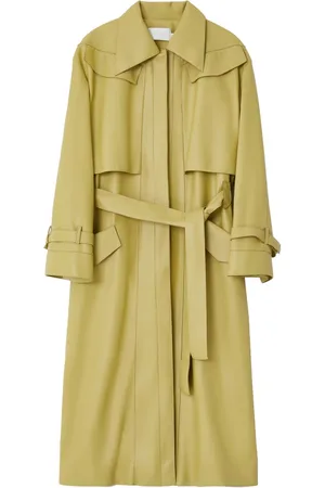 Low Classic Femme, Manteaux, Jaune, Taille: 40 FR Trench-coat minimaliste en cuir végétal