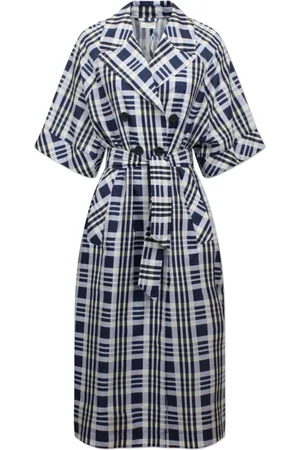 Baum und Pferdgarten Femme, Manteaux, Bleu, Taille: 40 FR Trench court à manches courtes