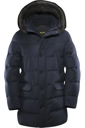 MOORER Homme, Manteaux, Bleu, Taille: 4XL Parka avec rembourrage en plumes doie et coque extérieure matelassée boudin