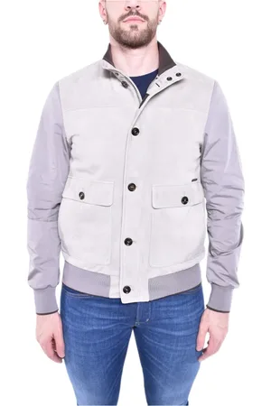 MOORER Homme, Vestes, Multicolore, Taille: M Bomber en daim avec détails coupe-vent
