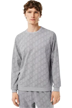 Lacoste Homme, Vêtements de nuit et de détente, Gris, Taille: L Haut de pyjama à manches longues avec logo