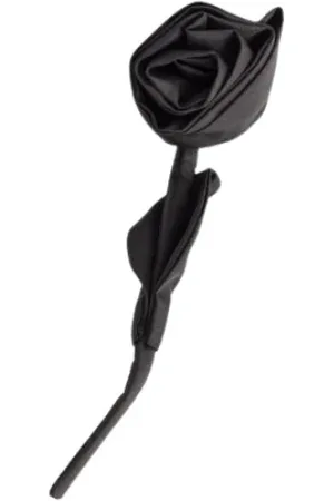 Simone Rocha Unisex, Accessoires, Noir, Taille: ONE Size Broche Rose en Nylon Noir