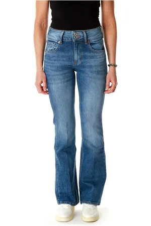 Pepe Jeans Femme, Jeans, Bleu, Taille: W30 L34 Flared Fit Mid Waist Jeans