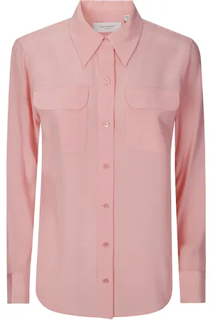 Equipment Femme, Blouses et Chemises, Rose, Taille: 40 FR Chemise en soie à boutons