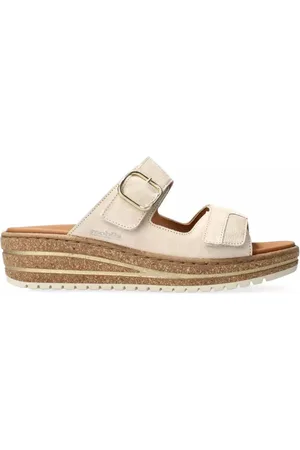 Mephisto Femme, Chaussures, , Taille: 36 EU Sandales larges taupe avec fermeture velcro