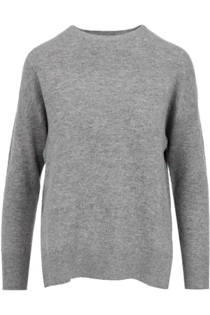 Kaos Femme, Pulls, Gris, Taille: 38 FR Pull en Laine Gris Clair à Col Rond