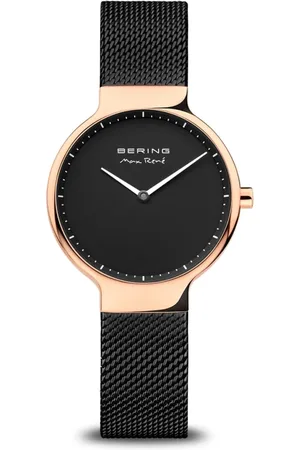 Bering Femme, Accessoires, Noir, Taille: ONE Size Montre pour femme verre de saphir or rose brillant 15531-262