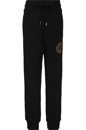 VERSACE Homme, Pantalons, Noir, Taille: M Pantalon Jogging Logo - Noir Coupe Droite
