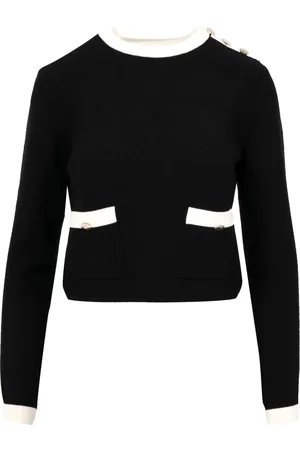 Kaos Femme, Pulls, Noir, Taille: 38 FR Pull à col rond côtelé