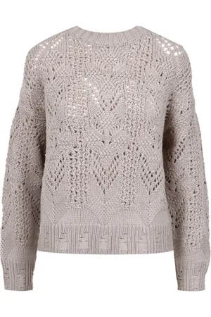 Kaos Femme, Pulls, Gris, Taille: 40 FR Pull Gris en Tricot avec Motif Perforé