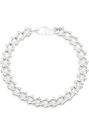 Hatton Labs Homme, Accessoires, Gris, Taille: M Collier Avec Fermoir En Tons Argentés