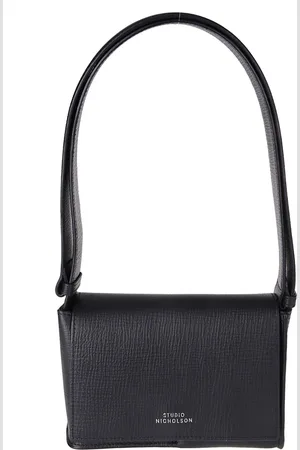 STUDIO NICHOLSON Femme, Sacs, Bleu, Taille: ONE Size Sac à bandoulière en cuir de veau avec logo en relief