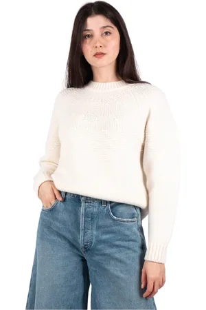 Vince Femme, Pulls, Blanc, Taille: 38 FR Pull Fair Isle en Laine Raglan