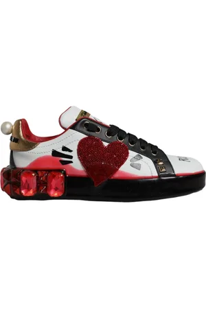 Dolce & Gabbana Femme, Chaussures, Multicolore, Taille: 37 EU Baskets Portofino ornées de cristaux