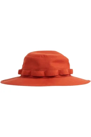SACAI Femme, Accessoires, Rouge, Taille: L Chapeau en Coton avec Cordon Brique