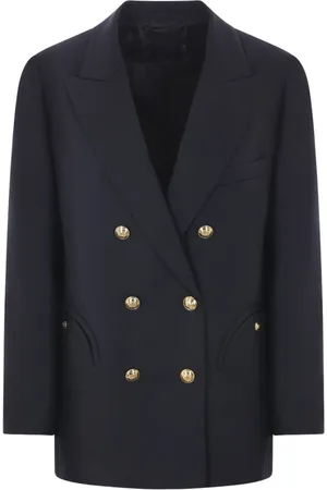 Blazé Milano Femme, Vestes, Bleu, Taille: 40 FR Veste en Laine Bleu Marine à Double Boutonnage