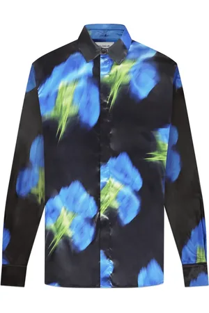 FLÂNEUR Flâneur, Homme, Chemises, Multicolore, Taille: S Chemise à capuche à fleurs floues