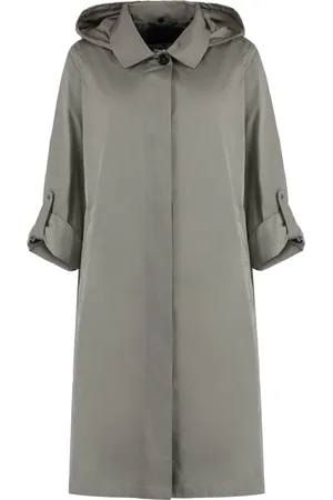 MOORER Femme, Manteaux, Gris, Taille: 34 FR Trench en tissu techno avec cordon de serrage