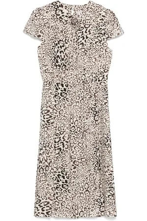 Alessandra Rich Femme, Robes, Multicolore, Taille: 36 FR Robe Beige avec Épaulettes et Boutons