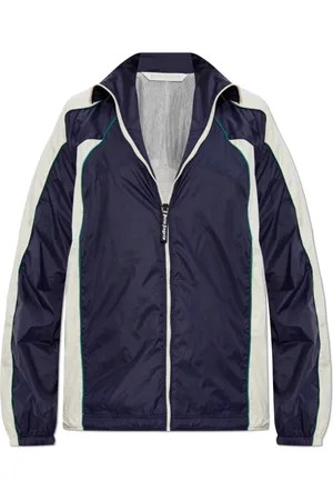 Palm Angels Femme, Vestes, Bleu, Taille: 36 FR Veste Légère avec Logo Imprimé
