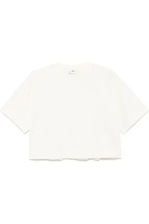 Autry Femme, Tops, Blanc, Taille: 38 FR T-shirt blanc à col rond avec logo