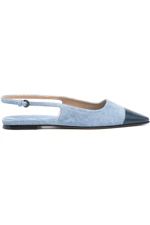 Dear Frances Femme, Chaussures, Bleu, Taille: 36 EU Chaussures Bleues en Cuir à Bout Pointu Slingback