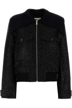 Self-Portrait Femme, Pulls, Noir, Taille: 36 FR Veste Bomber Noire Élégante