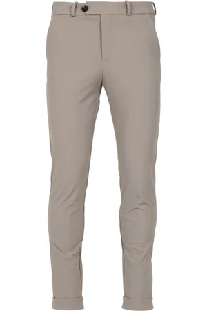 RRD Homme, Pantalons, Gris, Taille: M Pantalon Gris en Tissu Stretch avec Boutons en Corne