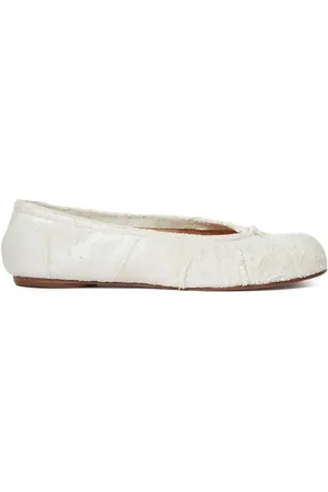 Maison Margiela Femme, Chaussures, Blanc, Taille: 39 EU Chaussures Plates Blanches à Bout Tabi
