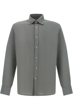 DEPERLU Homme, Chemises, Vert, Taille: S Chemise en lin et coton, style classique