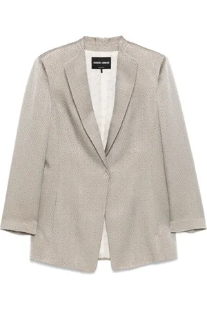 Giorgio Armani Femme, Vestes, Gris, Taille: 42 FR Veste Gris Nickel avec Boutons et Aérations