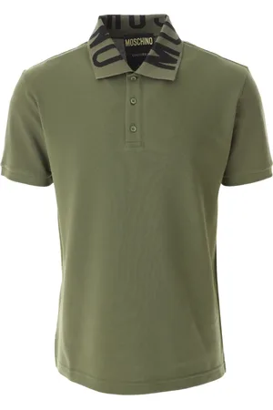 Moschino Homme, Tops, Vert, Taille: L Polo Vert avec Logo Brodé