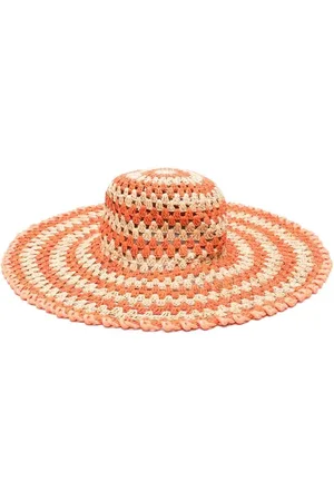 ALÉMAIS Femme, Accessoires, , Taille: ONE Size Brûlé Chapeau à Large Bord Tressé