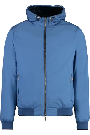 MOORER Homme, Vestes, Bleu, Taille: M Bomber en nylon avec duvet d