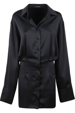 ACTUALEE Femme, Robes, Noir, Taille: 38 FR Robe Noire en Satin Style Élégant