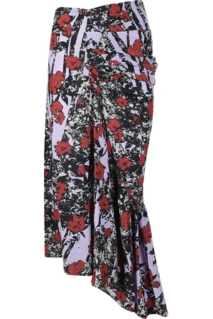 Colville Femme, Jupes, Multicolore, Taille: 38 FR Jupe Midi en Soie Imprimée