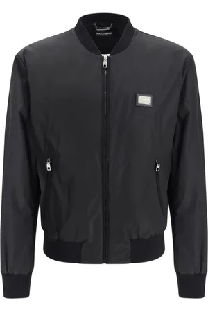 Dolce & Gabbana Homme, Vestes, Noir, Taille: S Veste à fermeture éclair côtelée