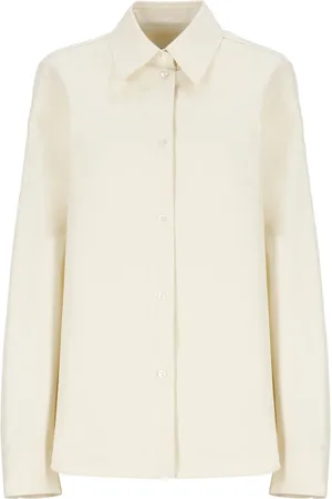 Jil Sander Femme, Blouses et Chemises, , Taille: 38 FR Chemise en coton ivoire avec col