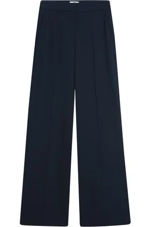 Cinque Femme, Pantalons, Bleu, Taille: 42 FR Pantalon taille haute et large